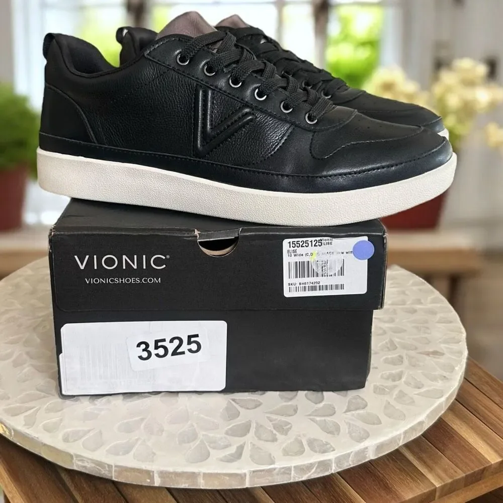 Vionic Elise Orthotic Leather Sneakers Comfort Casual Shoes Women’s 10 Wide